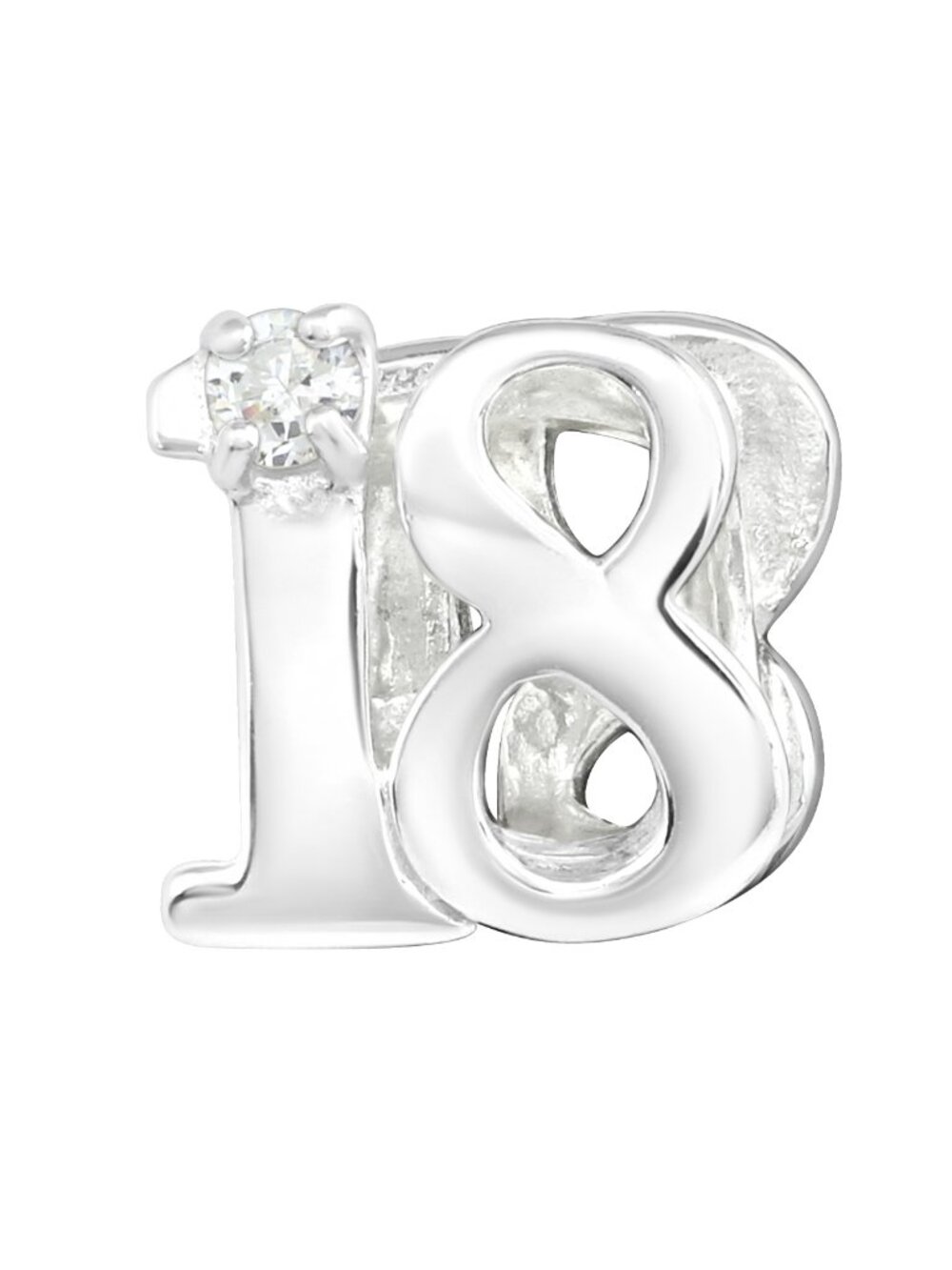 Sterling Silver Number 18 Charm Bead